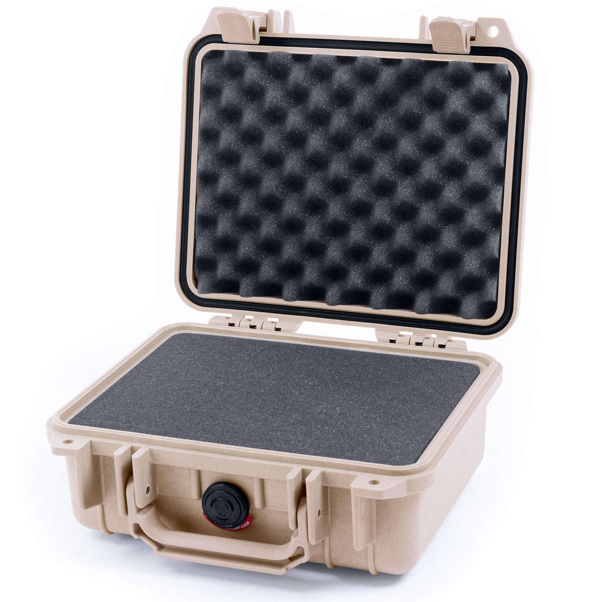 Pelican 1200 Case, Desert Tan Pick &amp; Pluck Foam with Convolute Lid Foam ColorCase 012000-0001-310-310