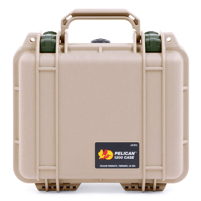 Pelican 1200 Case, Desert Tan with OD Green Latches ColorCase