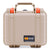 Pelican 1200 Case, Desert Tan with Orange Latches ColorCase 