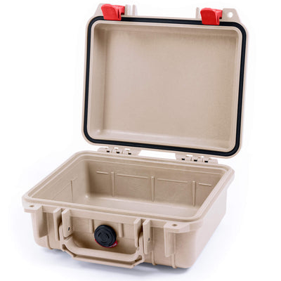 Pelican 1200 Case, Desert Tan with Red Latches None (Case Only) ColorCase 012000-0000-310-320