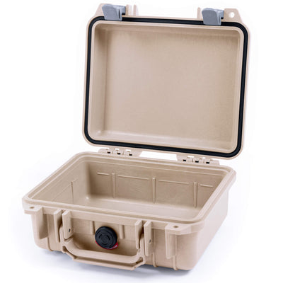 Pelican 1200 Case, Desert Tan with Silver Latches None (Case Only) ColorCase 012000-0000-310-180