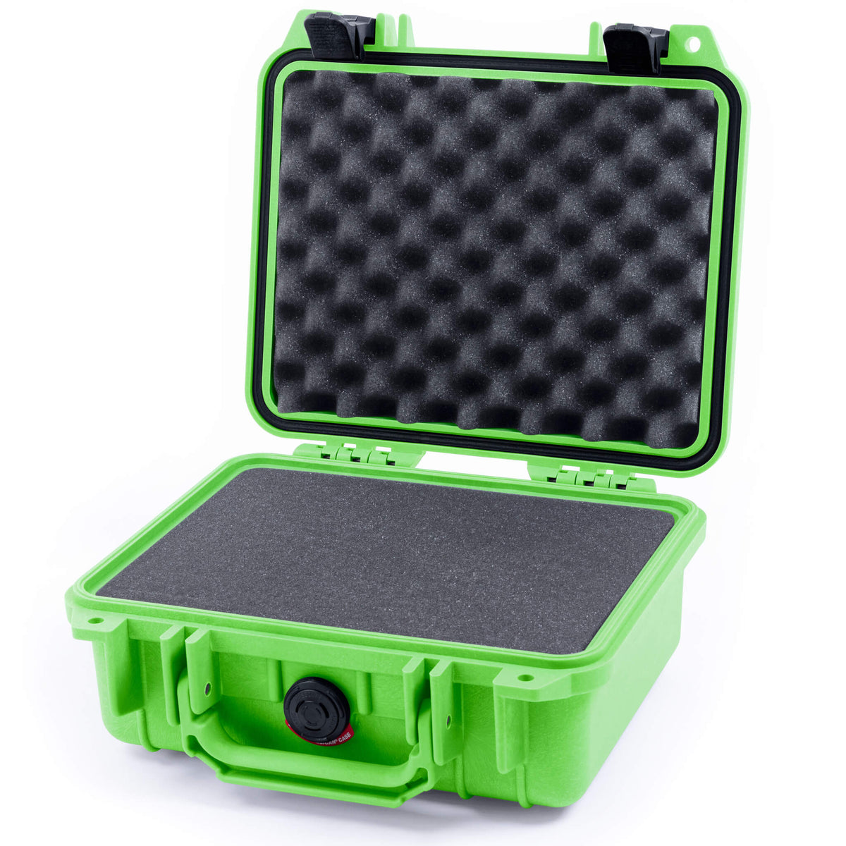 Pelican 1200 Case, Lime Green with Black Latches Pick &amp; Pluck Foam with Convolute Lid Foam ColorCase 012000-0001-300-110