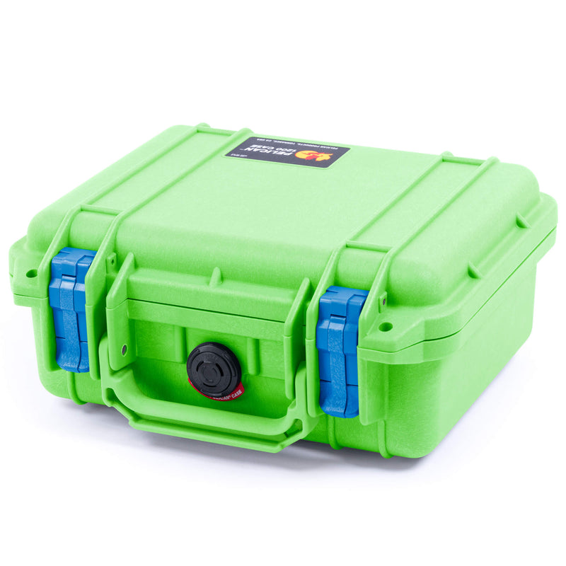 Pelican 1200 Case, Lime Green with Blue Latches ColorCase 