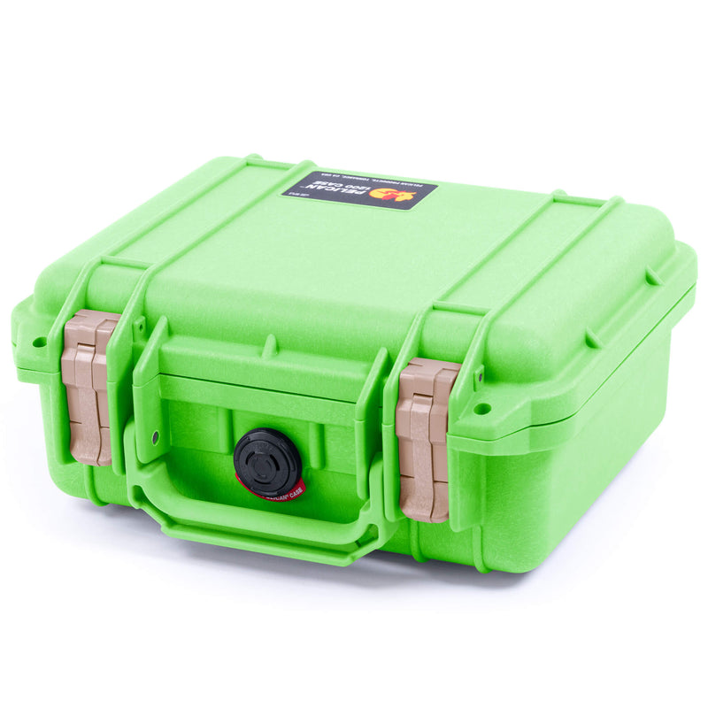 Pelican 1200 Case, Lime Green with Desert Tan Latches ColorCase 