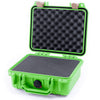 Pelican 1200 Case, Lime Green with Desert Tan Latches Pick & Pluck Foam with Convolute Lid Foam ColorCase 012000-0001-300-310