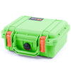 Pelican 1200 Case, Lime Green with Orange Latches ColorCase