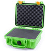 Pelican 1200 Case, Lime Green with Yellow Latches Pick & Pluck Foam with Convolute Lid Foam ColorCase 012000-0001-300-240