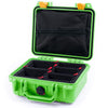 Pelican 1200 Case, Lime Green with Yellow Latches TrekPak Divider System with Zipper Pouch ColorCase 012000-0120-300-240