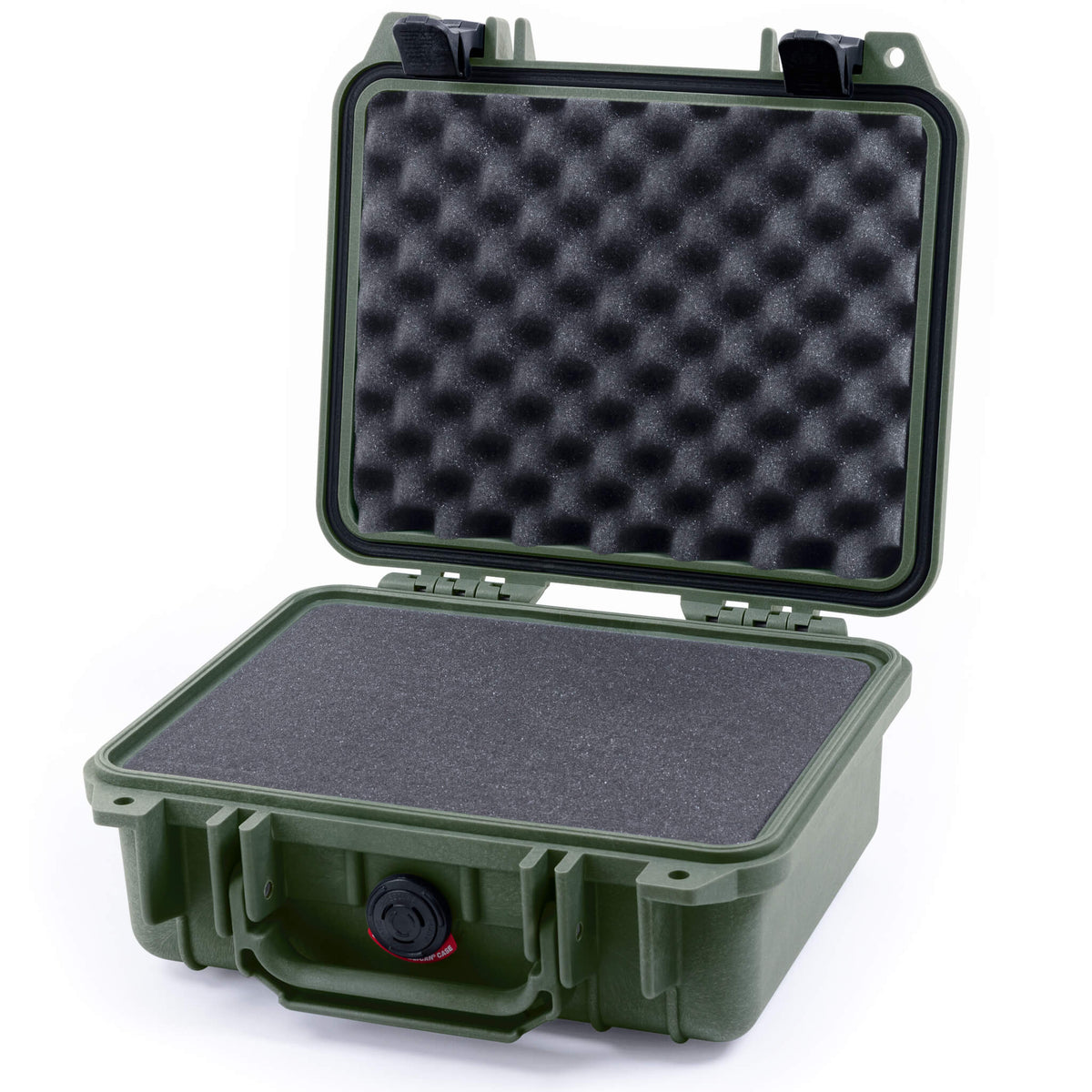 Pelican 1200 Case, OD Green with Black Latches Pick &amp; Pluck Foam with Convolute Lid Foam ColorCase 012000-0001-130-110