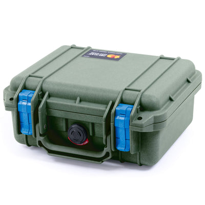 Pelican 1200 Case, OD Green with Blue Latches ColorCase