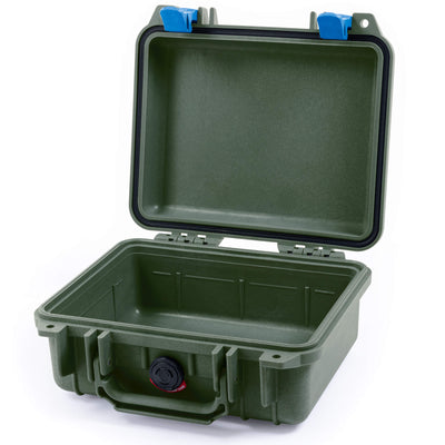 Pelican 1200 Case, OD Green with Blue Latches None (Case Only) ColorCase 012000-0000-130-120
