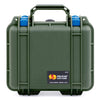 Pelican 1200 Case, OD Green with Blue Latches ColorCase