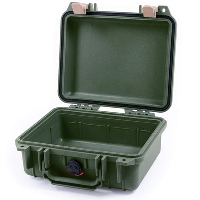 Pelican 1200 Case, OD Green with Desert Tan Latches None (Case Only) ColorCase 012000-0000-130-310