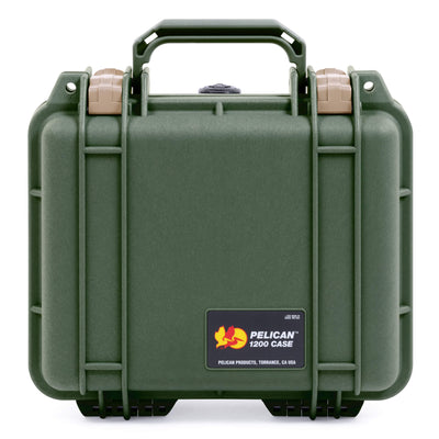 Pelican 1200 Case, OD Green with Desert Tan Latches ColorCase