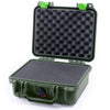Pelican 1200 Case, OD Green with Lime Green Latches Pick & Pluck Foam with Convolute Lid Foam ColorCase 012000-0001-130-300