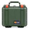 Pelican 1200 Case, OD Green with Orange Latches ColorCase