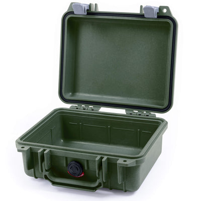 Pelican 1200 Case, OD Green with Silver Latches None (Case Only) ColorCase 012000-0000-130-180
