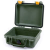Pelican 1200 Case, OD Green with Yellow Latches None (Case Only) ColorCase 012000-0000-130-240