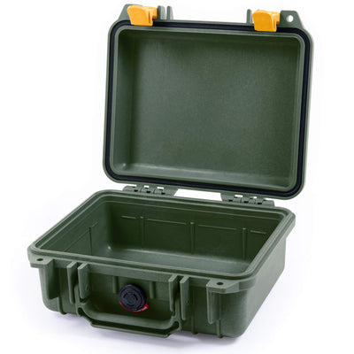 Pelican 1200 Case, OD Green with Yellow Latches None (Case Only) ColorCase 012000-0000-130-240