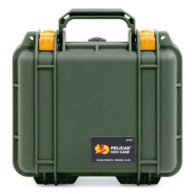 Pelican 1200 Case, OD Green with Yellow Latches ColorCase