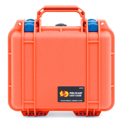 Pelican 1200 Case, Orange with Blue Latches ColorCase