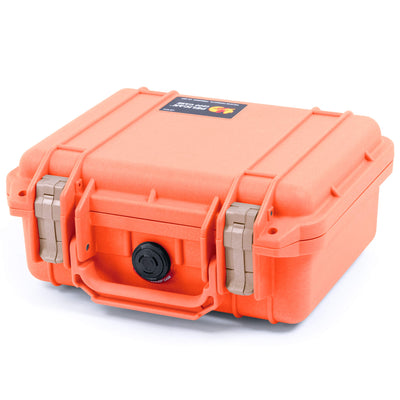 Pelican 1200 Case, Orange with Desert Tan Latches ColorCase