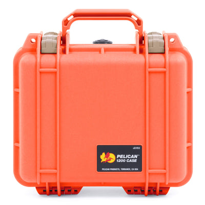 Pelican 1200 Case, Orange with Desert Tan Latches ColorCase