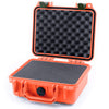 Pelican 1200 Case, Orange with OD Green Latches Pick & Pluck Foam with Convolute Lid Foam ColorCase 012000-0001-150-130