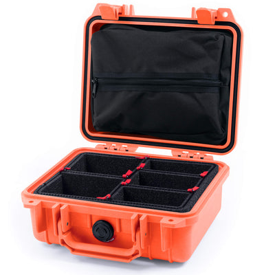 Pelican 1200 Case, Orange TrekPak Divider System with Zipper Pouch ColorCase 012000-0120-150-150