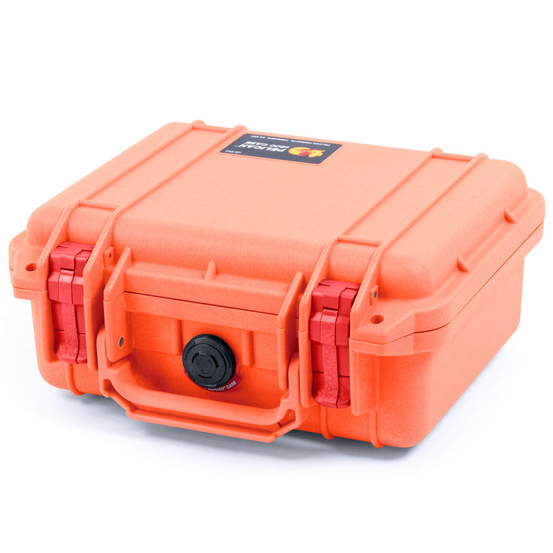 Pelican 1200 Case, Orange with Red Latches ColorCase 