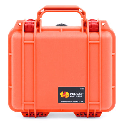 Pelican 1200 Case, Orange with Red Latches ColorCase
