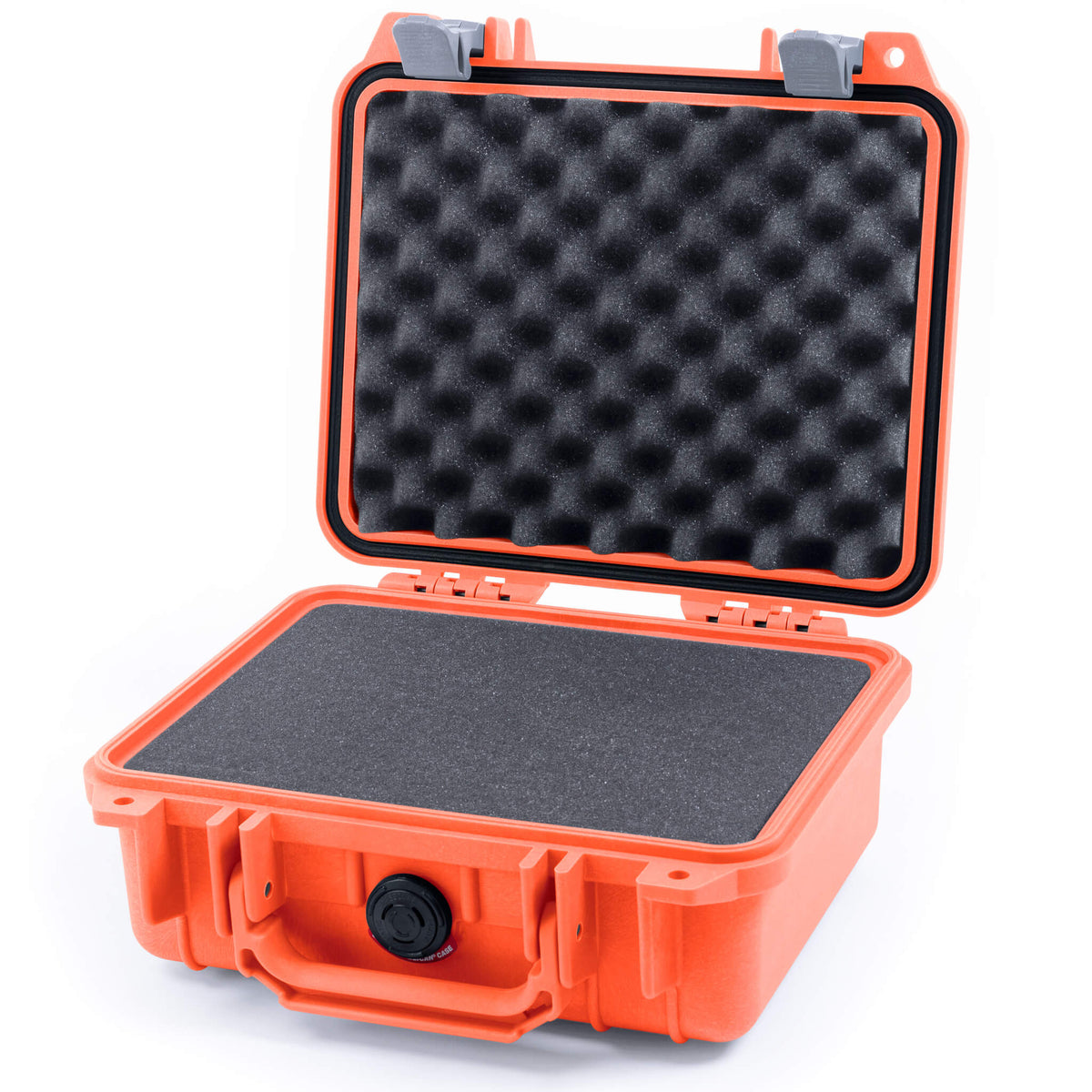 Pelican 1200 Case, Orange with Silver Latches Pick &amp; Pluck Foam with Convolute Lid Foam ColorCase 012000-0001-150-180