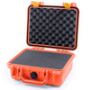 Pelican 1200 Case, Orange with Yellow Latches Pick & Pluck Foam with Convolute Foam ColorCase 012000-0001-150-240