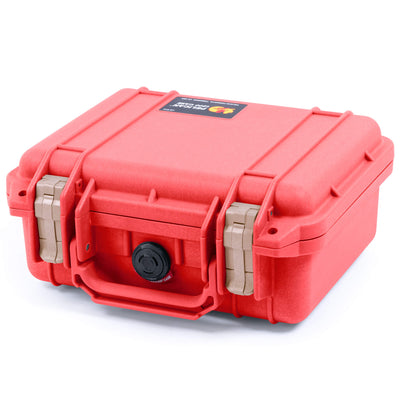 Pelican 1200 Case, Red with Desert Tan Latches ColorCase