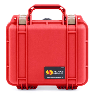 Pelican 1200 Case, Red with Desert Tan Latches ColorCase