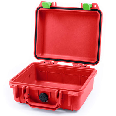 Pelican 1200 Case, Red with Lime Green Latches None (Case Only) ColorCase 012000-0000-320-300