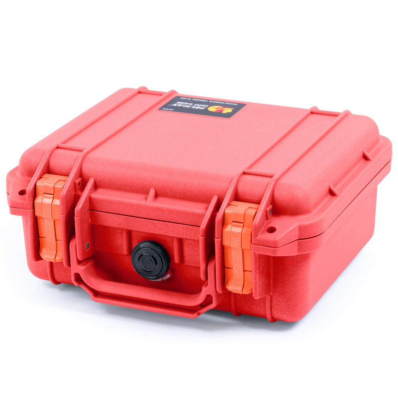 Pelican 1200 Case, Red with Orange Latches ColorCase 