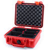 Pelican 1200 Case, Red with Orange Latches TrekPak Divider System with Convolute Lid Foam ColorCase 012000-0020-320-150