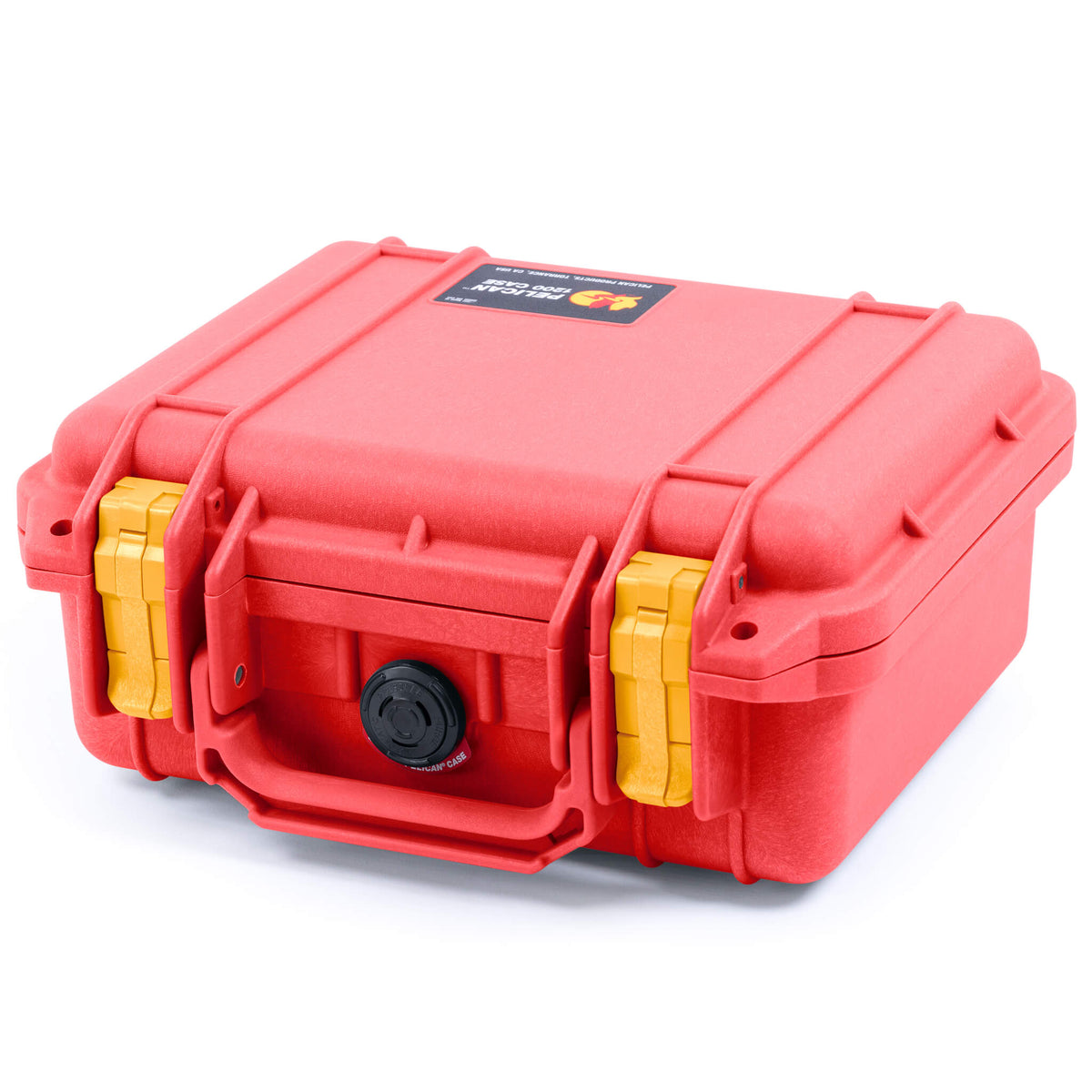 Pelican 1200 Case, Red with Yellow Latches ColorCase 