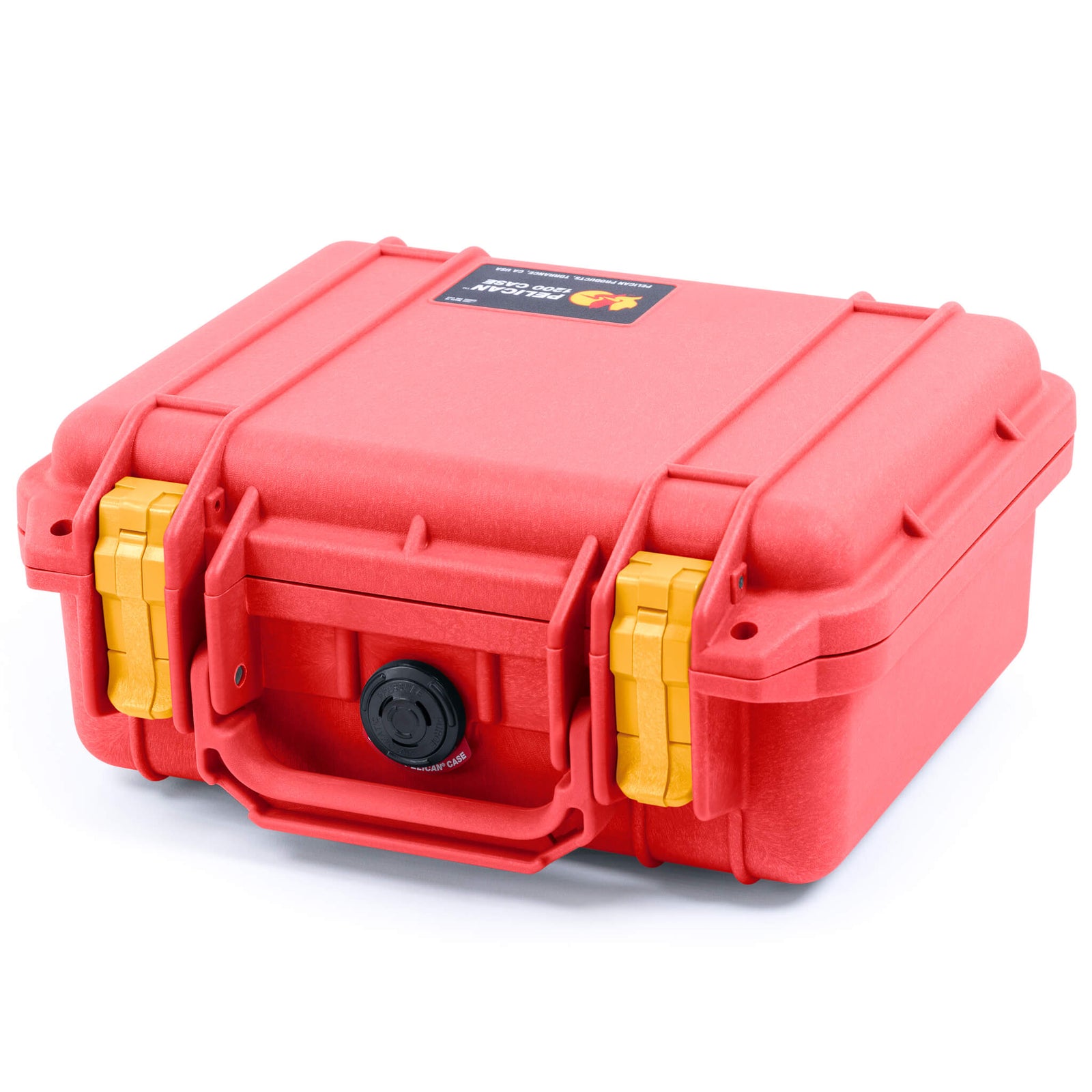 Pelican 1200 Case, Red with Yellow Latches ColorCase 