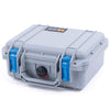 Pelican 1200 Case, Silver with Blue Latches ColorCase