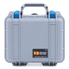 Pelican 1200 Case, Silver with Blue Latches ColorCase