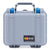 Pelican 1200 Case, Silver with Blue Latches ColorCase 