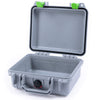 Pelican 1200 Case, Silver with Lime Green Latches None (Case Only) ColorCase 012000-0000-180-300