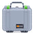 Pelican 1200 Case, Silver with Lime Green Latches ColorCase 