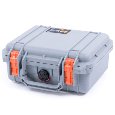 Pelican 1200 Case, Silver with Orange Latches ColorCase