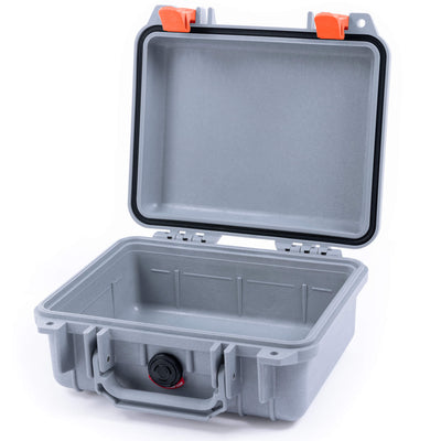 Pelican 1200 Case, Silver with Orange Latches None (Case Only) ColorCase 012000-0000-180-150