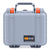 Pelican 1200 Case, Silver with Orange Latches ColorCase 