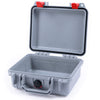 Pelican 1200 Case, Silver with Red Latches None (Case Only) ColorCase 012000-0000-180-320