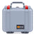 Pelican 1200 Case, Silver with Red Latches ColorCase 